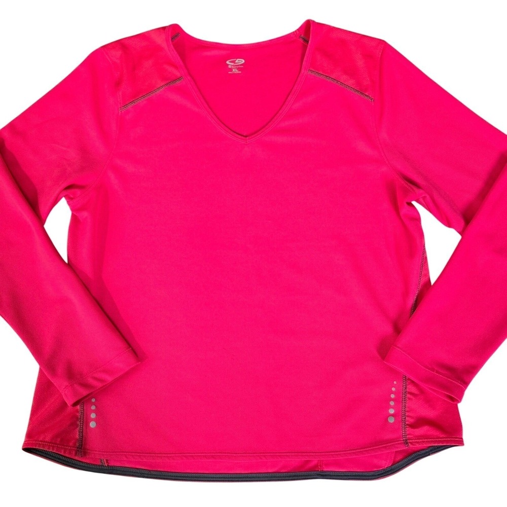Champion Sz XL Pink Long Sleeve Lightweight Base Layer Top Athletic Performance